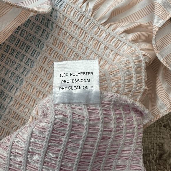 NWT Petersyn Womens Tutti Pink Blue Orange Smocked Ruffle Marianna Top Size M - Picture 6 of 7